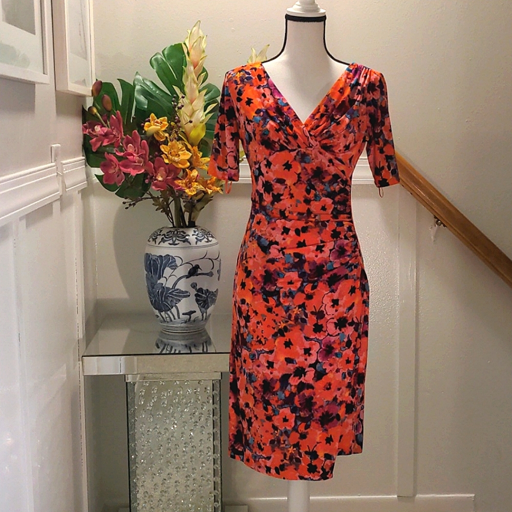 Tropical Flower Print Dress